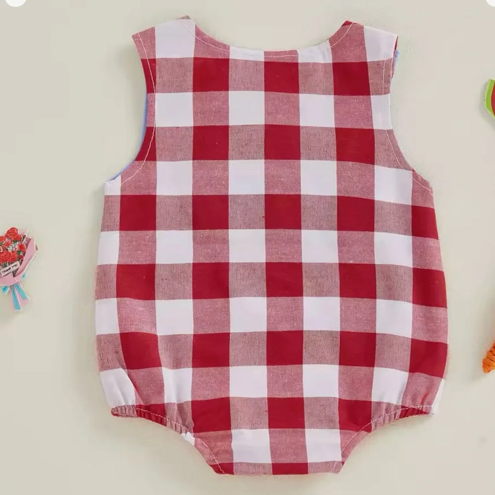 New Adorable Red and White Kids Summer Romper 0-3 months